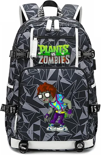Miniatura 5 de ISaikoy Game Plants vs. Zombies - Mochila de hombro para libros, mochila escolar, color gris, Gris 15, Mochilas Daypack