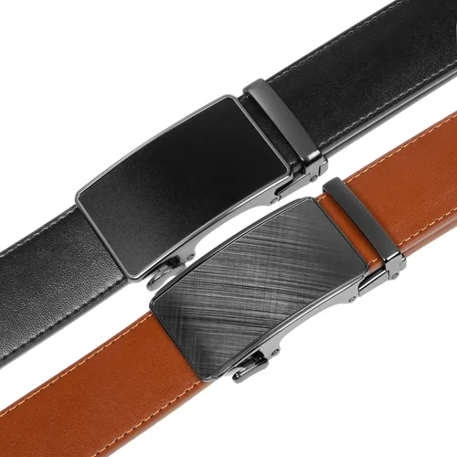 Miniatura 5 de Founders & C Cinturón para hombre, 2 unidades, vestido de cuero con trinquete con hebilla deslizante de 1 38 pulgadas en caja de regalo