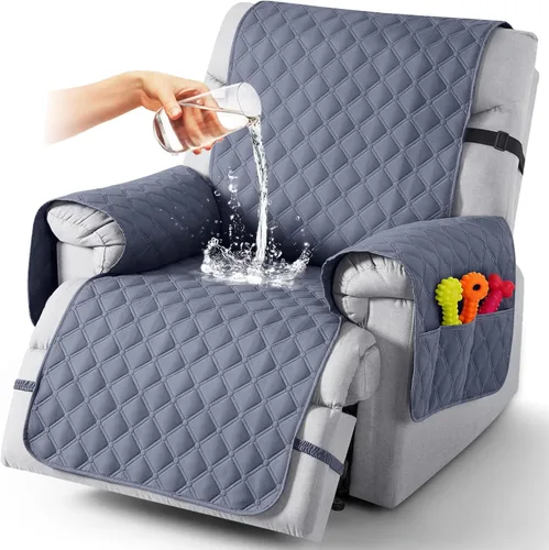 Miniatura 9 de TAOCOCO Fundas reclinables 100% impermeables, con correas para las piernas, funda de sofá reclinable reversible para silla reclinable, protector