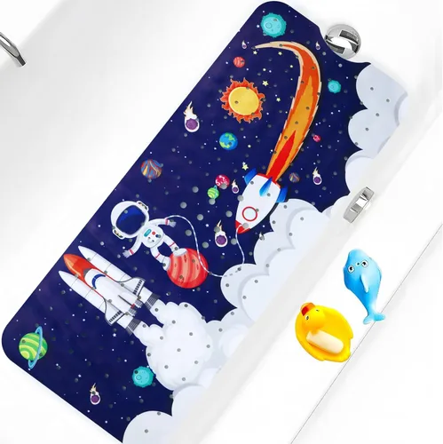 Miniatura 13 de Tapete de Baño para Bebé para Bañera Antideslizante para Niños, Tapete de Bañera Extra Largo de 40X16 Pulgadas, Tapete de Baño y Ducha para Niños