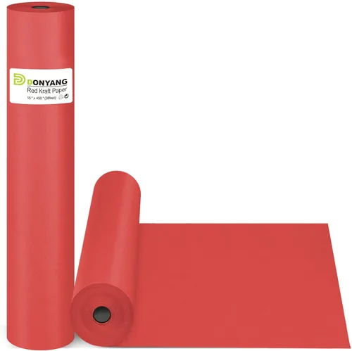 Miniatura 12 de Papel de regalo marrón, rollo de papel kraft, papel decorativo para manualidades de 15 x 450 pulgadas, papel de embalaje para suministros de envío