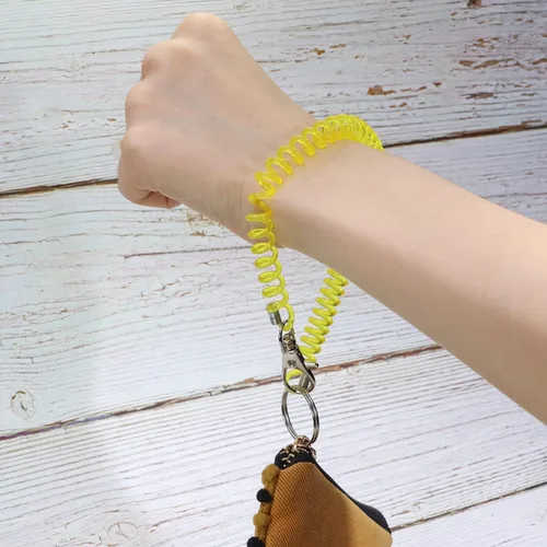 Miniatura 9 de Mini Skater Llavero retráctil en espiral, 6 unidades, con cuerda elástica antipérdida, con cierre de mosquetón de metal para llaves, cartera