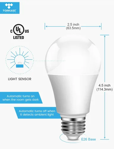 Miniatura 4 de Torkase Bombillas LED para exteriores del anochecer al amanecer, no requiere temporizador, 13 W (equivalente a 100 W), 3000 K, blanco cálido, E26 A19