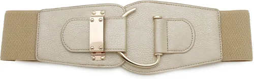 Miniatura 22 de TFJ - Cinturón ancho de moda para mujer, cintura alta, hebilla de gancho de metal dorado, talla XS, S, M, L, XL