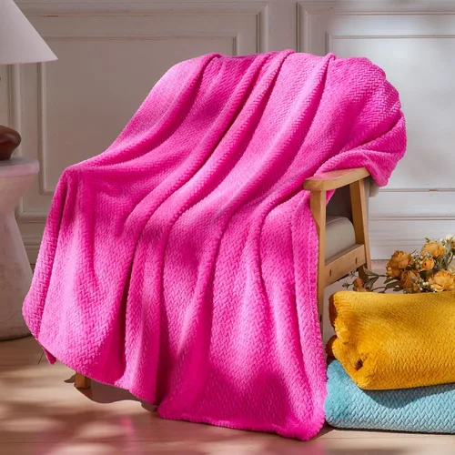 Miniatura 40 de NEWCOSPLAY Manta de Tiro Súper Suave Aqua Franela Sedosa Premium Fleece con Patrón de Hojas Ligera Manta de Cama para Uso en Todas las Estaciones