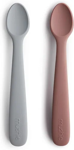 Miniatura 12 de mushie Cucharas de silicona para bebés Paquete de 2 (rubor/arena cambiante)