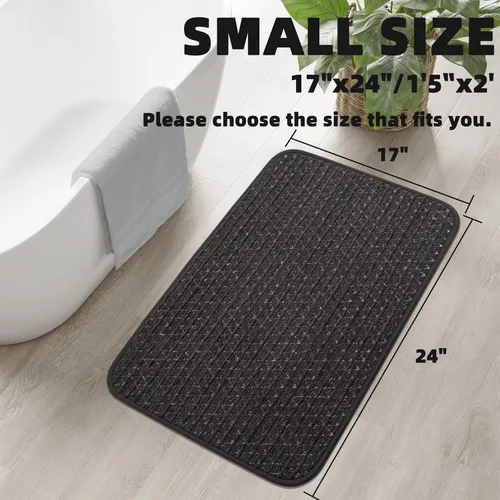 Miniatura 2 de Alfombra de Baño Fina Antideslizante con Respaldo de Goma de Secado Rápido Súper Absorbente Alfombras de Baño que Caben Debajo de la Puerta