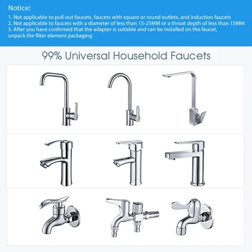 Miniatura 2 de Filtro de agua para grifo de fregadero, filtro reductor de plomo, diseño de doble cabezal con pantalla de temperatura ℉, carcasa reforzada de larga
