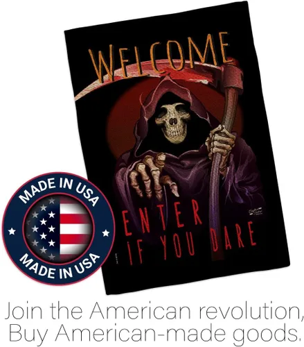 Miniatura 5 de Bandera Enter If You Dare House – Juego de bandera para otoño, Halloween, bruja, truco o trato, noche espeluznante, gato negro, temporada
