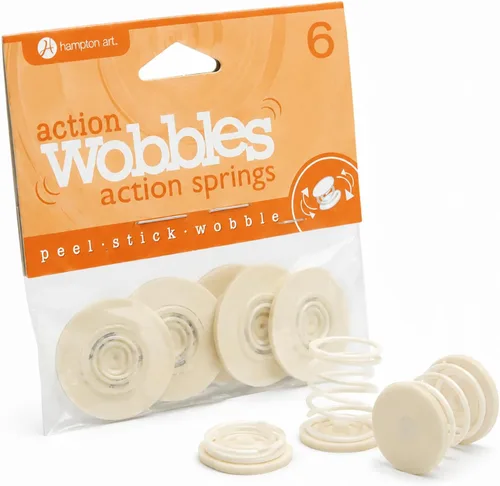Hampton Art Accessories Action Wobbles, 6 unidades, anclajes de resorte autoadhesivos, para manualidades de papel, fabricación de tarjetas y álbumes