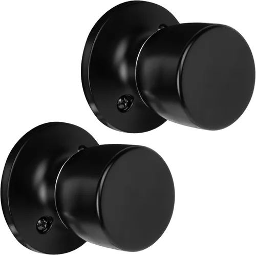 Miniatura 27 de HOSOM - Paquete de 1 perilla de puerta con cerradura y llave, perillas de puerta exterior color negro mate para dormitorio y baño, perilla de puerta