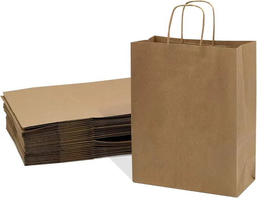 Miniatura 24 de Bolsas de papel kraft de Prime Line Packaging, bolsas de regalo marrones con asas, pequeñas bolsas de compras artesanales al por mayor