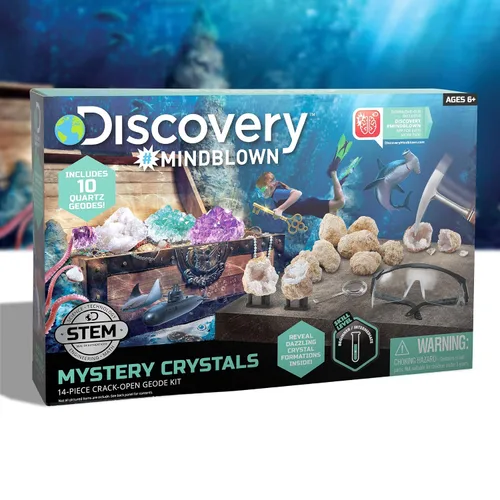 Miniatura 7 de Discovery Kit de geoda de cristal misterioso, 10 geodas de cuarzo real, incluye gafas, lupa y soportes de exhibición, juguete educativo de geología