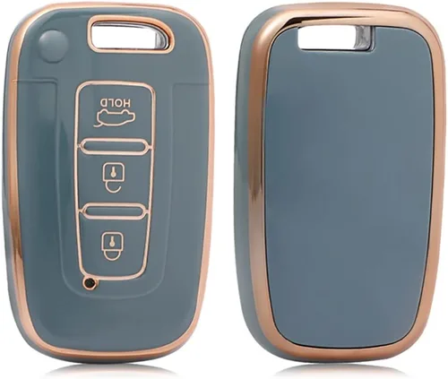 Miniatura 3 de ontto Funda para llave de coche con llavero compatible con Hyundai llavero duradero para Elantra GT Genesis Genesis Coupe Sonata Veloster Beige