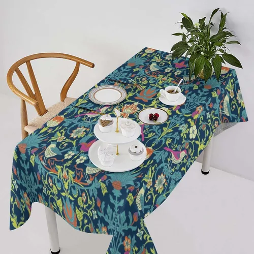 Miniatura 6 de Mantel de Mesa William Morris, Diseño Original William Morris Rústico de Granja Familiar con Estampado Étnico Mínimo para Decoración de Fiesta