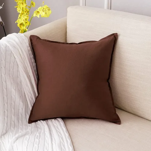 Miniatura 25 de Jeanerlor - Funda de cojín sólida de lino y algodón para decoración, de 18x18 pulgadas, funda de almohada especial para sofá, cama, silla