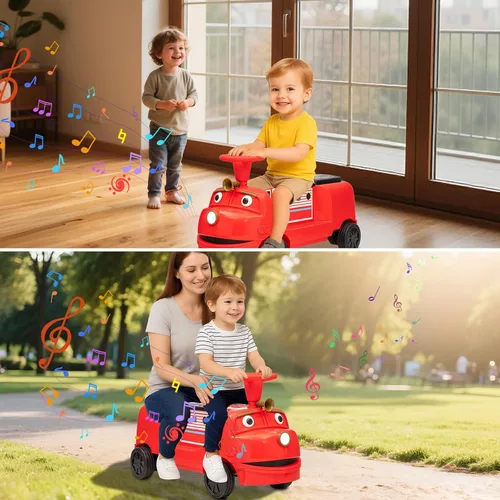 Miniatura 8 de Tren de paseo para niños de 12 V con licencia de CHUGGINGTON, auto de juguete de 2 plazas sin rieles con asiento ajustable, silbato de tren, faro