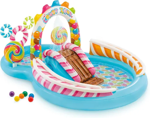 Intex Candy Zone - Piscina inflable, 116 x 75 x 51 pulgadas, para mayores de 2 años, color azul 2-Multicolor