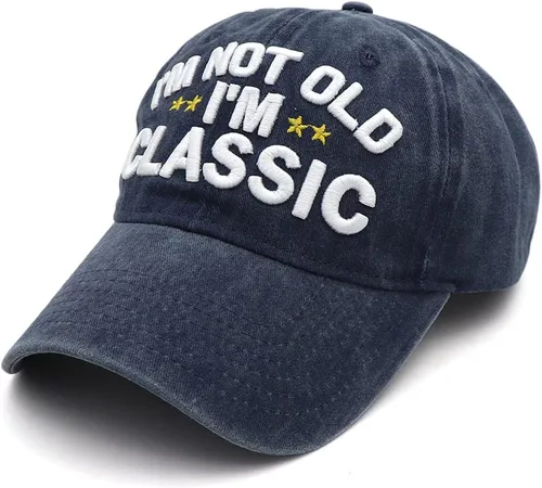 Miniatura 16 de Divertidos regalos de jubilación o cumpleaños sombreros para hombres y mujeres, gorra de béisbol clásica I'm Not Old Regalos para papá, abuelo