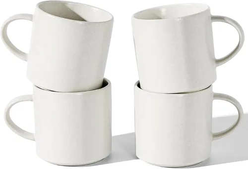 Miniatura 12 de famiware Juego de 6 tazas de café Nebula de 14 onzas, juego de tazas de cerámica con asa para café con leche, té, leche, capuchino, cacao, negro mate