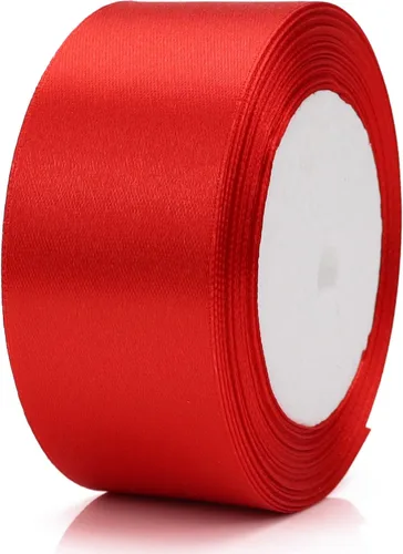 Miniatura 4 de Nsilu Cinta de satén de 25 yardas de 1-1/2 pulgadas de ancho adecuada para bodas, fiestas y cajas de regalo (rojo, 1-1/2 pulgadas)