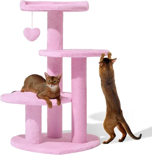 Miniatura 14 de VETRESKA Árbol para gatos Torre para gatos de 38.6'' para gatos de interior con postes de rascado cubiertos de yute y plataforma en forma de Árbol