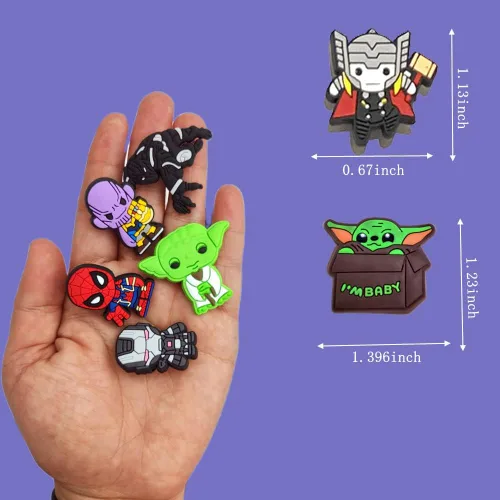 Miniatura 5 de VGOTHE 100 piezas diferentes de dijes para zapatos accesorios de decoración para niñas niños adolescentes niños fiesta de cumpleaños Cloruro