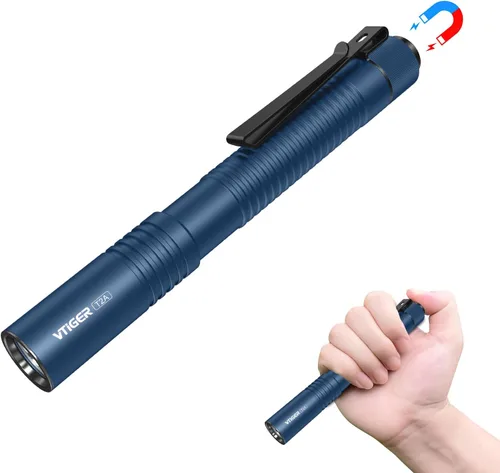 Miniatura 10 de VTIGER T2A - Linterna compacta EDC de 1500 lúmenes de alto, linterna LED recargable AA, superbrillante, pequeña, táctica, con bolsillo, con imán
