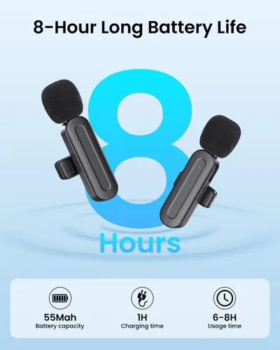 Miniatura 4 de Micrófono Lavalier inalámbrico 3 en 1 para iPhone: micrófono de solapa Bluetooth para iPad Android Phone Camera Pc - Micrófonos de clip pequeño