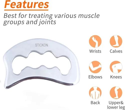 Miniatura 3 de STICKON Gua Sha Herramienta de masaje de acero inoxidable Gua Sha Scraping Herramientas de masaje IASTM Herramientas gran herramienta