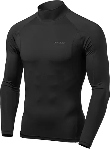 TSLA - Paquete de 1 o 3 camisetas de compresión para hombre de manga larga con SPF 50+, camiseta de entrenamiento, deportiva, de protección, para