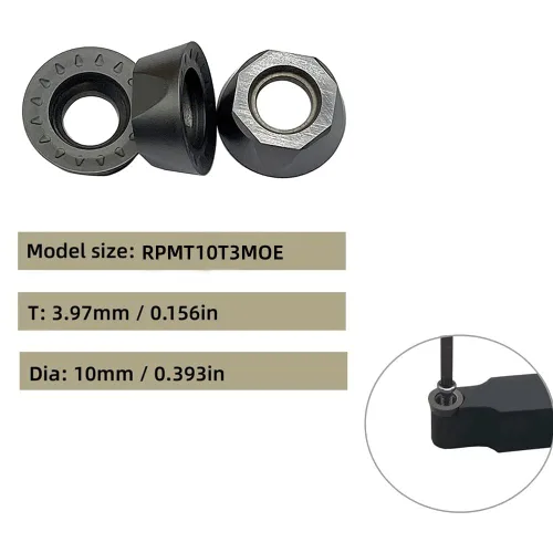 Miniatura 2 de GBJ Soportes de torneado de torno de 45° SRAPR1616H10 de 5/8 de pulgada y 0.630 in con 10 piezas RPMT10T3 de insertos de torneado redondos