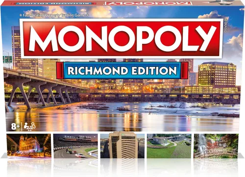 Miniatura 7 de Monopoly Juego de mesa Richmond Edition: 2-6 jugadores Juegos de mesa familiares para niños y adultos, juegos de mesa para niños de 8 años