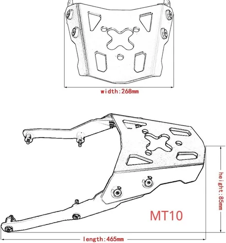 Miniatura 6 de Estante de carga para Yamaha y aha MT07 MT09 MT10 FZ07 FZ09 FZ10 motocicleta negro portaequipajes trasero con pernos 2014 2015 2016 2017
