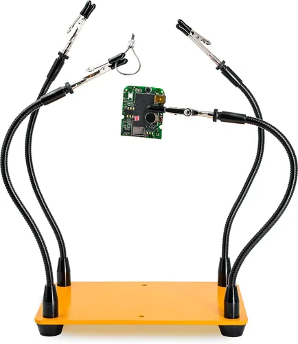 Miniatura 10 de KOTTO Herramienta de soldadura de tercera mano, soporte para PCB, dos brazos metálicos flexibles con base magnética, manos que ayudan a las manos