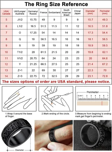 Miniatura 6 de FaithHeart Anillo giratorio nórdico vikingo con runas de acero inoxidable chapado en oro para hombres y mujeres, puede grabar personalizado