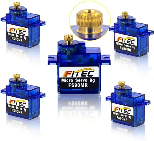 Miniatura 8 de FEETECH FS90R 360 grados rotación continua micro servo motor 0.32 oz para RC helicóptero avión coche barco robot controles 4.8V-6V