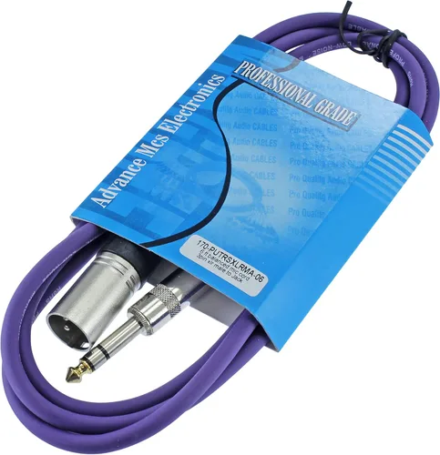 Miniatura 18 de Cable Patch de Audio Pro XLR macho TRS de 1/4 pulgadas a 3 pines equilibrado y blindado (3 pies de largo, azul)