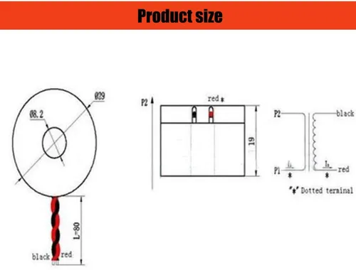 Miniatura 2 de Comimark Transformador de corriente micro DL-CT08CL5-20A/10mA 2000/1 0 ~ 120A de 2 piezas