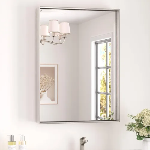 Miniatura 64 de Keonjinn - Espejo rectangular con marco negro para baño de 40 x 30 pulgadas, espejo de pared para sobre el lavabo, espejos de tocador de metal
