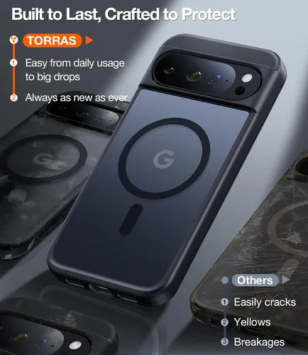 Miniatura 7 de TORRAS Funda magnética a prueba de golpes para Google Pixel 10 Pro XL, fuerte ajuste magnético para MagSafe, protección de grado militar de 12 pies