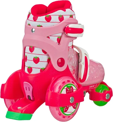Miniatura 2 de Patines Fun Roll para Principiantes de Roller Derby, Talla Ajustable, Patines para Niños, Niños Pequeños, Niños y Niñas Fresa
