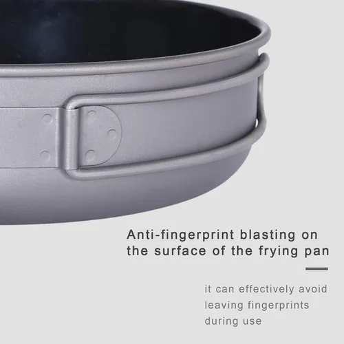 Miniatura 8 de Boundless Voyage Sartén antiadherente de titanio con mango plegable, revestimiento de cerámica antiadherente, olla de cocina para acampar al aire 36
