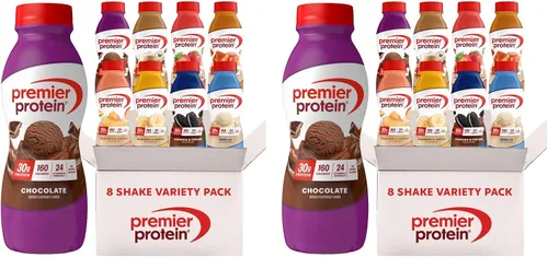 Miniatura 8 de Premier Protein - Batido de proteína, paquete de variedad de 8 sabores, 30 gramos de proteína, sin azúcar añadida, 24 vitaminas y minerales