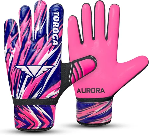 Guantes de portero – Guantes de fútbol de agarre fuerte con protección doble en la cintura y palma de látex antideslizante – Cómodos para niños,