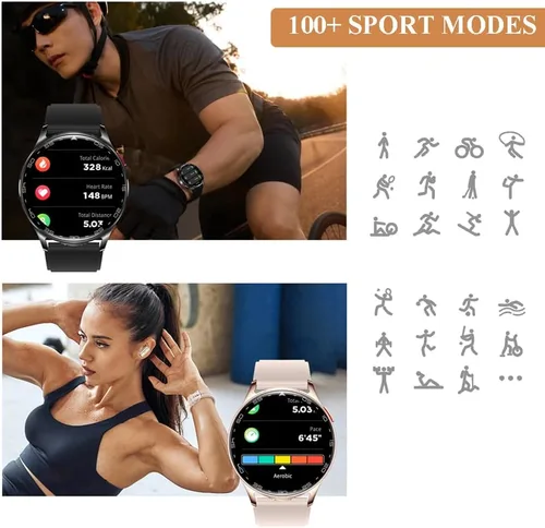 Miniatura 6 de Reloj inteligente con auriculares, reloj inteligente Bluetooth 2 en 1, reloj inteligente con pantalla HD IPS de 1.39 pulgadas para hombres y Rosa