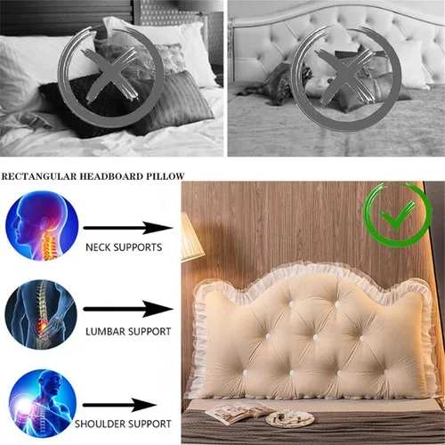 Miniatura 3 de Almohada de cabecera tamaño matrimonial, King, Queen y Twin, almohada de lectura grande, almohada de respaldo con soporte de posición de cuña