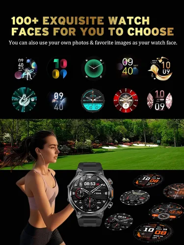 Miniatura 6 de Fitness Smart Watch for Men Women, Bluetooth Calling & 1.8" AMOLED, SpO2/Heart Rate/Sleep Tracker, 100+ Workout Modes, IP67 Waterproof, 7+Day Black