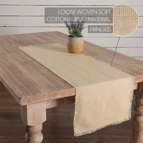 Miniatura 3 de VHC Brands Farmhouse Holiday - Alfombra de arpillera blanca vintage para mesa y cocina, 13 x 48 pulgadas