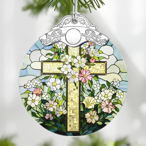 Miniatura 18 de Adorno de Vidrio Manchado de Puesta de Sol en la Playa, Adorno Navideño – Decoración de Árbol de Navidad, Decoración Festiva, Relleno de Calceti